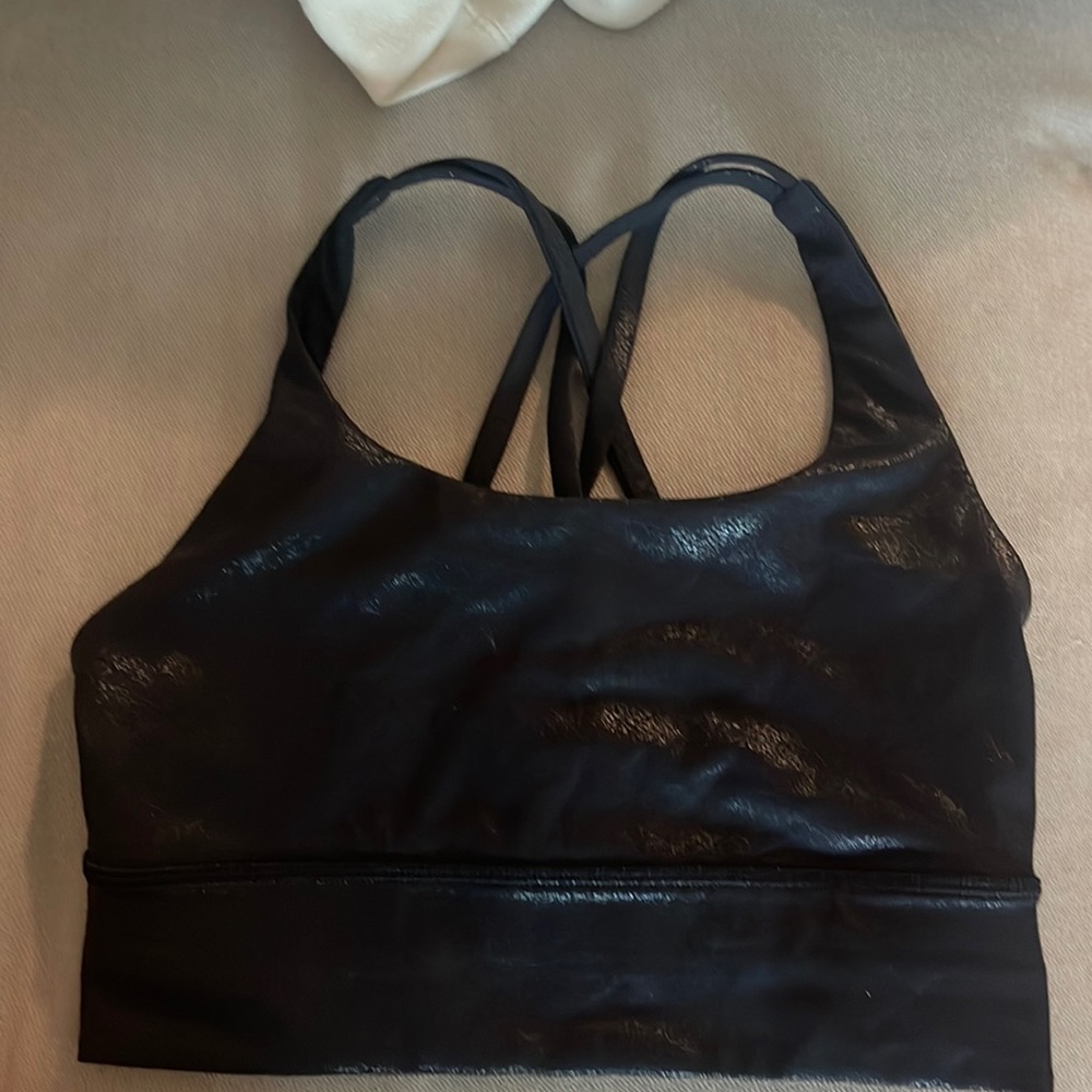Radiat foil black energy long line sports bra size 4